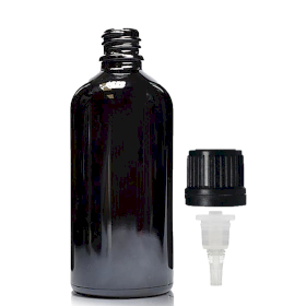 70x 100ml Zwarte Glazen Druppelfles met Druppeldop