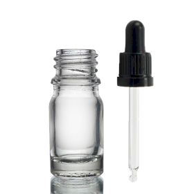 255x 5ml Heldere Glazen Druppelfles met Transparante T/E Pipet