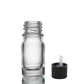 255x 5ml Heldere Glazen Druppelfles met Kindveilige Druppeldop
