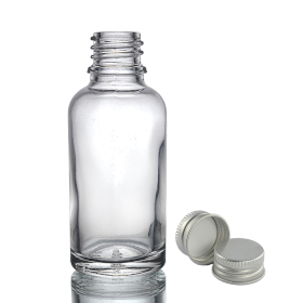 110x 30ml Heldere Glazen Druppelfles met Aluminium Dop