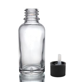 110x 30ml Heldere Glazen Druppelfles met Kindveilige Druppeldop