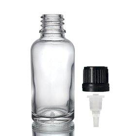 110x 30ml Heldere Glazen Druppelfles met Druppeldop