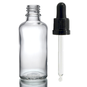 88x 50ml Heldere Glazen Druppelfles met Transparante T/E Pipet
