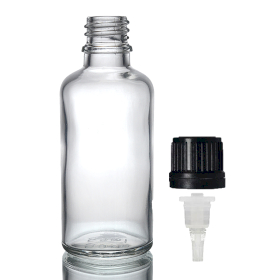 88x 50ml Heldere Glazen Druppelfles met Druppeldop
