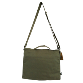Katoenen Canvas Laptop Messenger Bag - Olijf