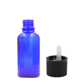 156x 15ml Blauwe Glazen Druppelfles met Kindveilig Druppeldop