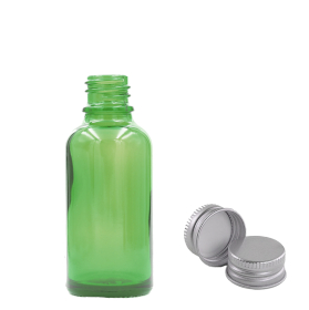 156x 15ml Groene Glazen Druppelfles met Aluminium Dop
