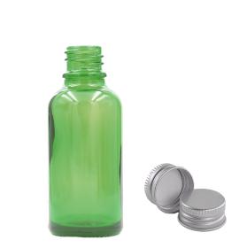 110x 30ml Groene Glazen Druppelfles met Aluminium Dop