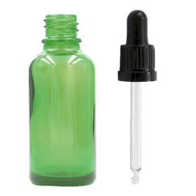 70x 100ml Groene Glazen Druppelfles met Zwarte T/E Pipet