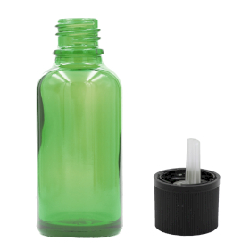 70x 100ml Groene Glazen Druppelfles met Kindveilig Druppeldop