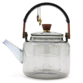 Glazen Infusie Theepot - Met Stoomsysteem Antraciet - 1000ml