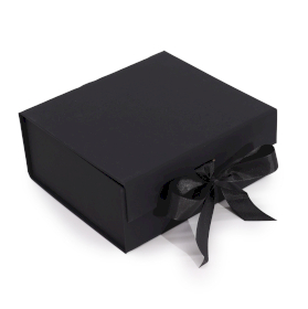 3x Plat Verpakte Cadeaubox - Medium Vierkant.(20x18.2x8cm) - Zwart