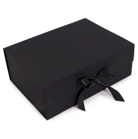 3x Plat Verpakte Cadeaubox - Extra Groot (33x25x12cm) - Zwart