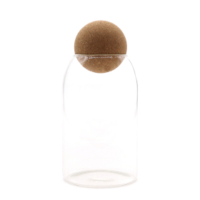 Cottage Kurkballetje Glazen Pot - Helder - 15cm