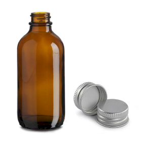 30x 500ml Amber Glazen Boston Fles met Aluminium Dop