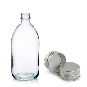 36x 200ml Heldere Glazen Medicijnfles met Aluminium Dop