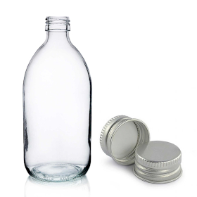 30x 500ml Heldere Glazen Medicijnfles met Aluminium Dop