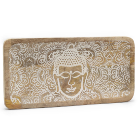 Lange Tray 30x15x2,5 cm - Boeddhahoofd Whitewash