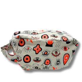 6x Kleine Multi-Ogen Katoenen Canvas Boxy Toilettas
