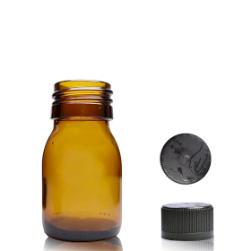 110x 30ml Amberkleurige Glazen Medicijnfles met Kindveilige Dop