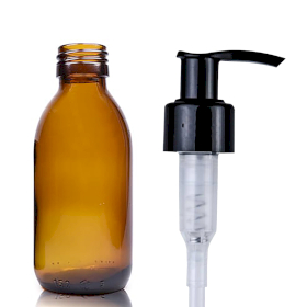 42x 150ml Amberkleurige Glazen Medicijnfles met Lotionpomp