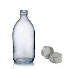 48x 250ml Gerookte Grijze Glazen Medicijnfles met Aluminium Dop