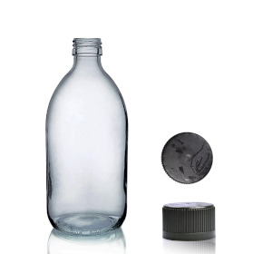 48x 250ml Gerookte Grijze Glazen Medicijnfles met Kindveilige Dop
