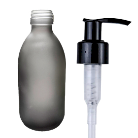 36x 300ml Grijs Mat Glazen Medicijnfles met Lotionpomp