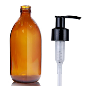 30x 500ml Amberkleurige Glazen Medicijnfles met Lotionpomp