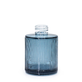 6x 150 ml Geribbelde Ronde Reed Diffuser Fles (28 mm Hals) - Rokerig Blauw