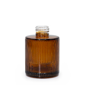 6x 150 ml Geribbelde Ronde Reed Diffuser Fles (28 mm Hals) - Amber