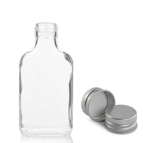 80x 200ml Doorzichtige Glazen Fles met Aluminium Dop