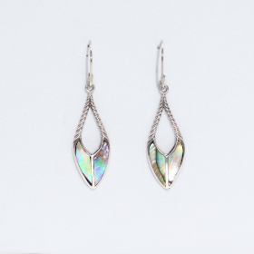 Schelp & Zilveren Oorbellen – Speerpunt – Abalone