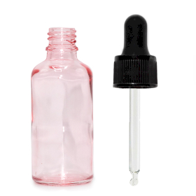 264x 50ml Roze Roze Glazen Pipetfles met Zwarte Pipet