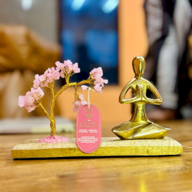 Yogatuin Edelsteen - Namaste - Rozenkwarts Gekantelde Boom - 100 steentjes
