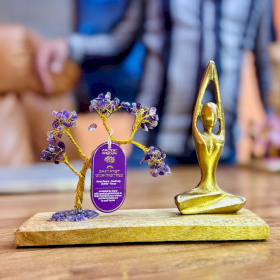 Yogatuin Edelsteen - Sukhasana - Amethist Gekantelde Boom - 100 steentjes