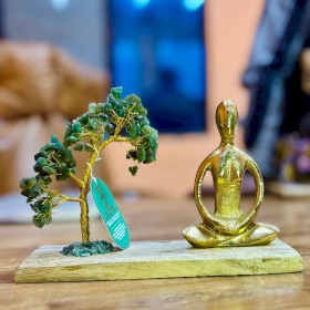 Yogatuin Edelsteen - Padmasana - Groene Aventurijn Gekantelde Boom - 100 steentjes