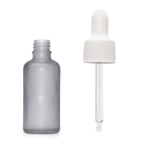 160x 10ml Mat Grijze Glazen Druppelfles met Witte Pipet