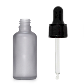 330x 30ml Mat Grijze Glazen Druppelfles met Zwarte Pipet