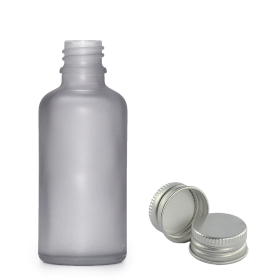 264x 50ml Mat Grijze Glazen Druppelfles met Aluminium Dop