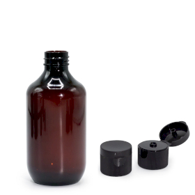 10x 250ml Amber Kunststof Boston Fles met Flip Top Dop 28mm