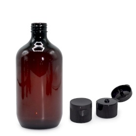 10x 500ml Amber Kunststof Boston Fles met Flip Top Dop 28mm