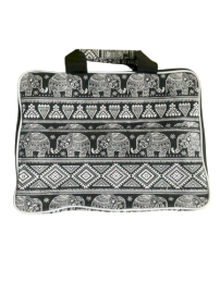Gewatteerde Laptoptas (Olifantenmotief) 33x24x3 cm