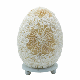 Boho Zee Schelplamp – Gesneden Kunstschelp Ovaal – 15cm