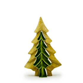 6x Lost in the Forrest - Kleine Boom in een Boom Houten Decoratie - 15x10cm
