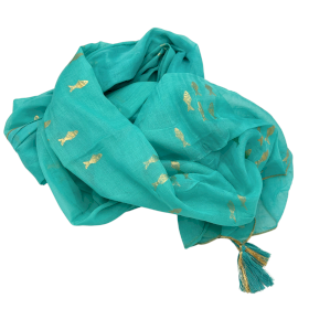 Pario - Turquoise & Goud Vissendesign