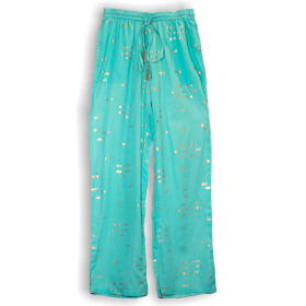 Lounge Broek - Turquoise & Goud Vissendesign