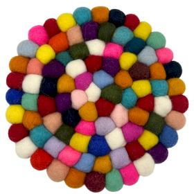 Felt Ball Ronde Placemat - 20cm Multikleur