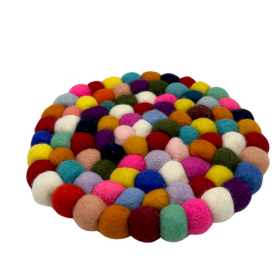 Felt Ball Ronde Placemat - 20cm Multikleur