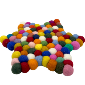Felt Ball Stervormige Middenmat - 38x18cm Multikleur